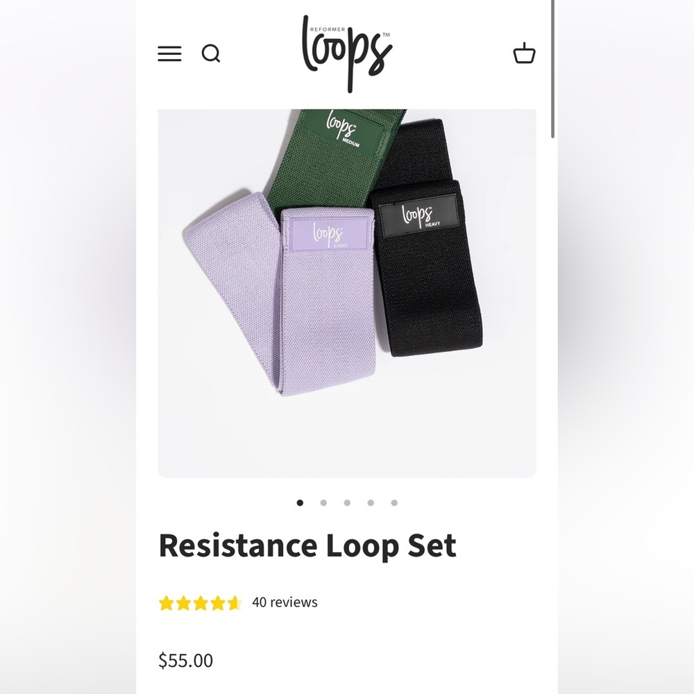 Loops bands light and medium set for barre Pilates fitness resistance workout